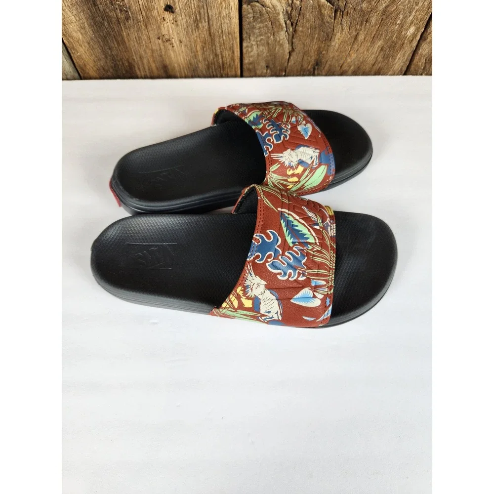 Vans Boys Slides La Costa Hawaii Tropical Print Sandals VN0A5HF5AN6 Kids 4